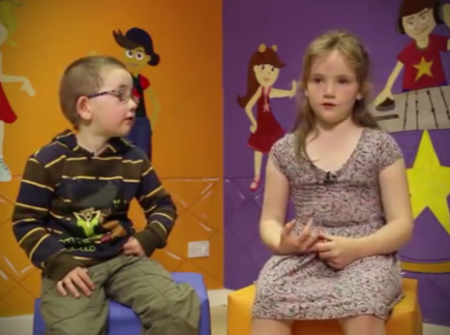 children on a promo video