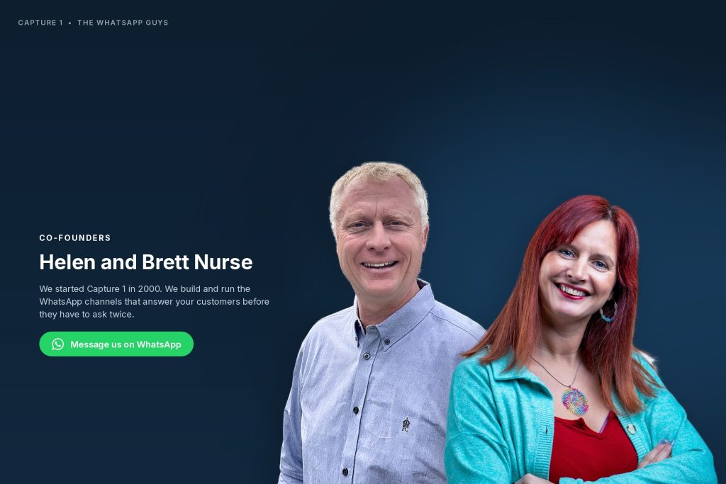 Capture 1 co-founders Helen and Brett Nurse
