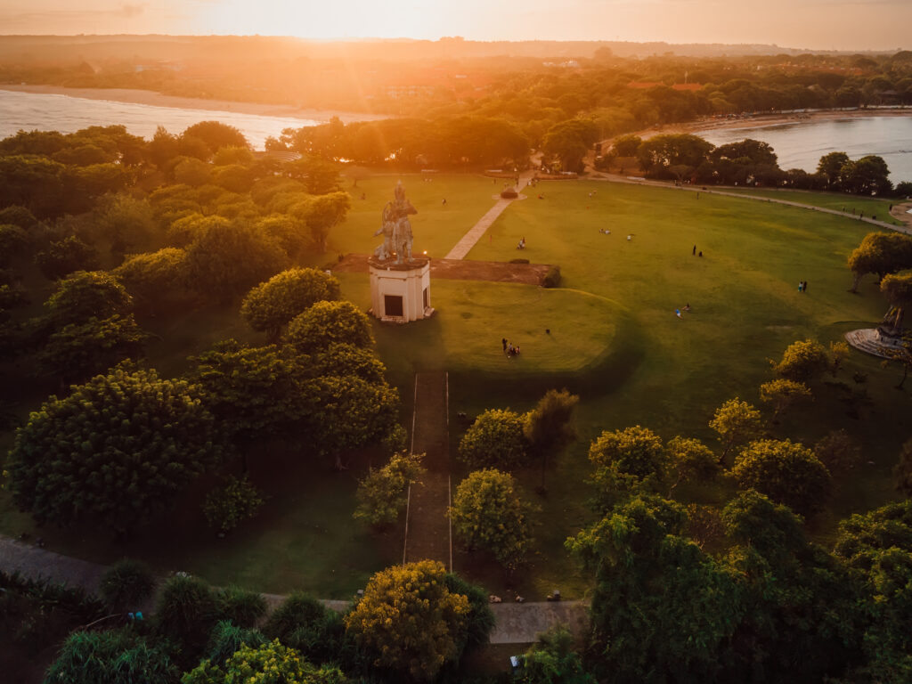 Aerial view of a UK landscape and destination from the air