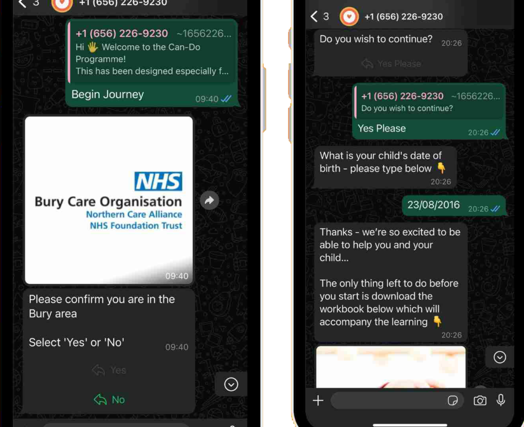 Capture 1 structured WhatsApp support programme case study